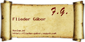 Flieder Gábor névjegykártya